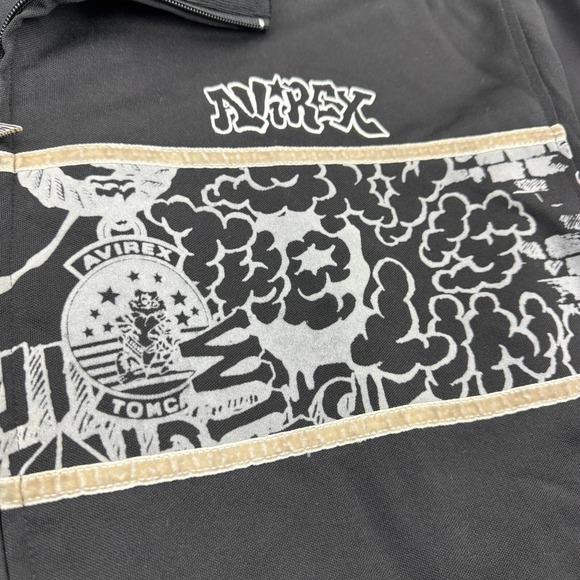 Vintage Avirex Jacket Mens 2XL Black Warm Up NYC Subway Graffiti Hip Hop 90s Y2K - Picture 9 of 16
